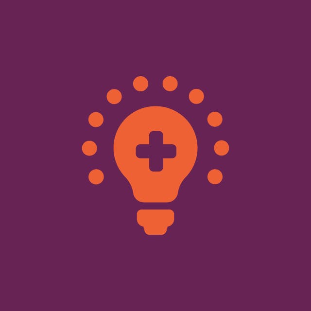 Wellness ideas icon with a lightbull lighting up